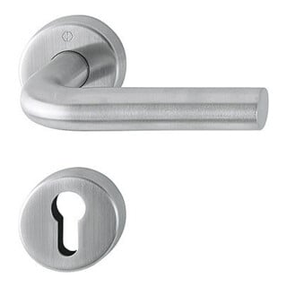 HOPPE Garniture de porte OT avec rosaces, ronde, Bonn E150/42H/42HKVS, VK8, PZ acier inox mat