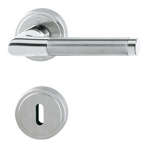 HOPPE Garniture de porte OT avec rosaces, ronde, Capri M1950/15KV/15KVS, VK8, BB