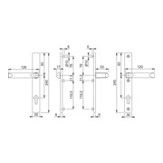 HOPPE Garniture de porte PT, carré, London 113KH/2246/113, PZ, 8/92 F1, TS 67-72-3
