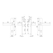 HOPPE Garniture de porte PT, ovale, Liverpool 1313G/3357N, PZ, 8/92 F1-2, TS 67-72-2