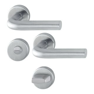 HOPPE Garniture de porte ZT avec rosaces, rd, Bonn E150Z/42KV/42KVS, VK8, WC/S acier inoxydable mat