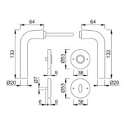 HOPPE Garniture de porte ZT avec rosaces, rond, Bonn 150/42KV/42KVS, VK8, BB couleur naturelle-2
