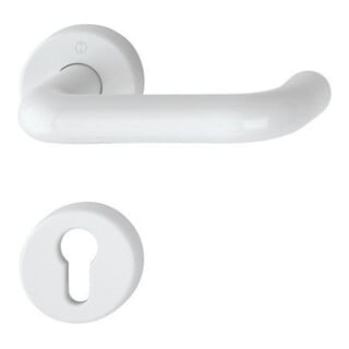 HOPPE Garniture de porte ZT avec rosaces rondes, Paris K138/15/15S VK8, PZ, blanc trafic