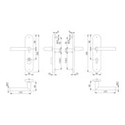 Hoppe Garniture de protection Ams.1400/3332ZA/3310 Alu.F1 72 mm 42-47 mm-2