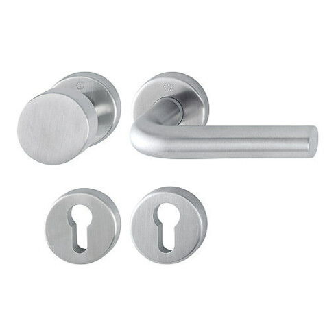 HOPPE Garniture interchangeable avec rosaces, ronds, Bonn E58/42KV/42KVS/150Z PZ, VK8, acier inox mat