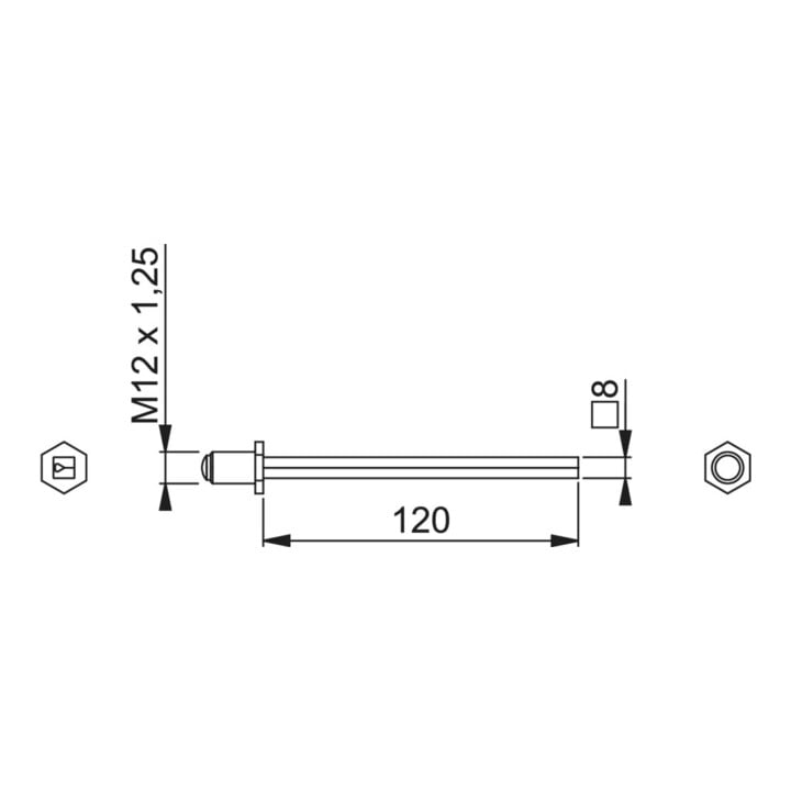 HOPPE Goupille de changement de rouleaux FDW, 8x120mm TS 77-98 acier zingué