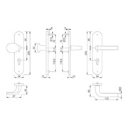 HOPPE HT-Schutz-Wechselgarnitur Langschild,PZ,10/92,Bonn 86G/3331/3310/150 naturfarbig-4
