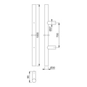 HOPPE HT-Stoßgriff E5011,gerade L1000, Durchmesser 30 Edelstahl matt-4