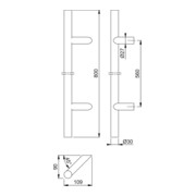 HOPPE HT-Stoßgriff E5012,gerade L800, Durchmesser 30 Edelstahl matt-3