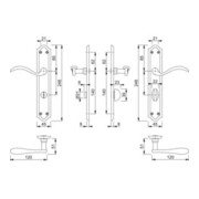 Hoppe Jeu de plateaux longs Almeria M166SN/2700 MS F71 Bad SK/OL 78mm DIN R-4