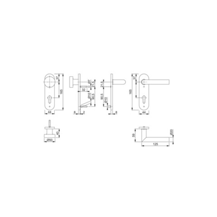 Hoppe kit de blindage court Ams.E58/353K/1400Z VA F69 PZ Wechselgrt.