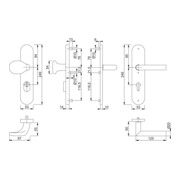Hoppe Kit de protection Ams.E86G/3332ZA/3310/1400Z VA F69 72mm 42-47mm-5