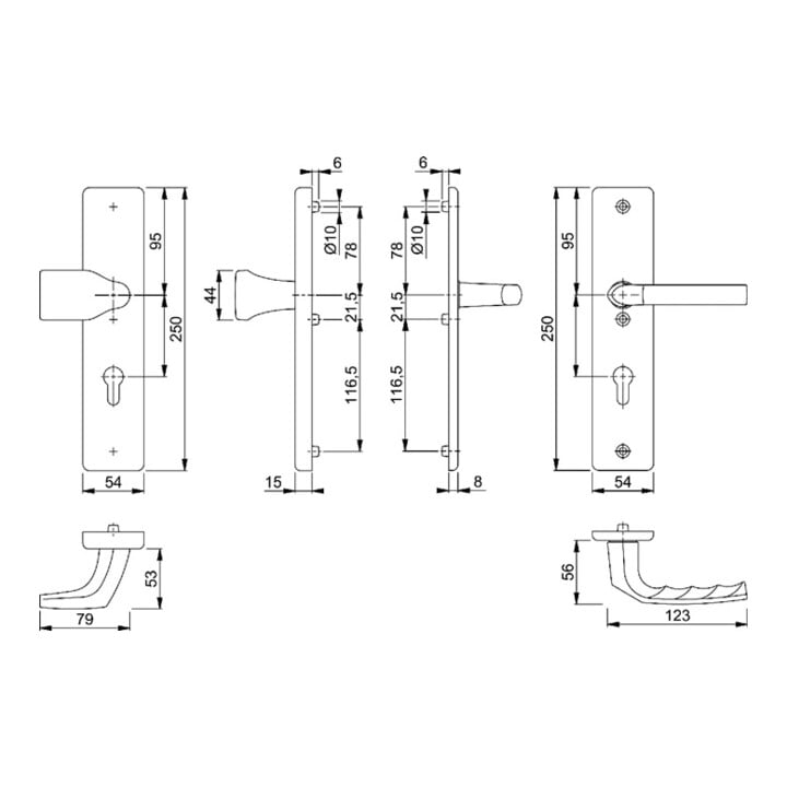 Hoppe Kit de protection Birm.78G/2222A/2440/1117 Alu.F4 92mm 67-72mm