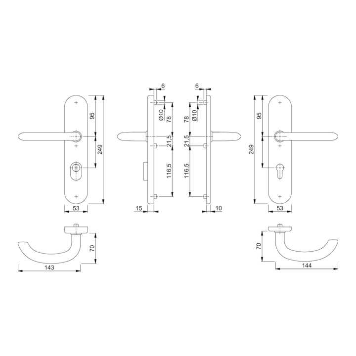 Hoppe Kit de protection Mar.E1138Z/3332ZA/3310 VA F69 92mm 67-72mm