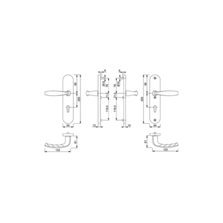 Hoppe Kit de protection NY 1810H/3331/3410 Alu.F1 92mm 67-72mm