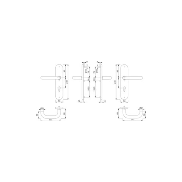 Hoppe Kit de protection Paris E138Z/3331/3310 VA F69 72mm 42-47mm