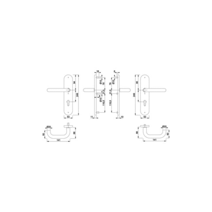 Hoppe Kit de protection Paris E138Z/3331/3310 VA F69 72mm 42-47mm