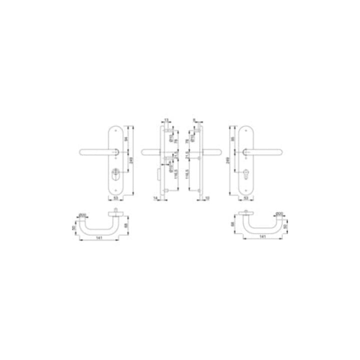 Hoppe Kit de protection Paris E138Z/3332ZA/3310 VA F69 72mm 42-47mm