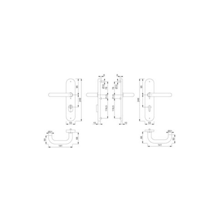 Hoppe Kit de protection Paris E138Z/3332ZA/3310 VA F69 92mm 67-72mm