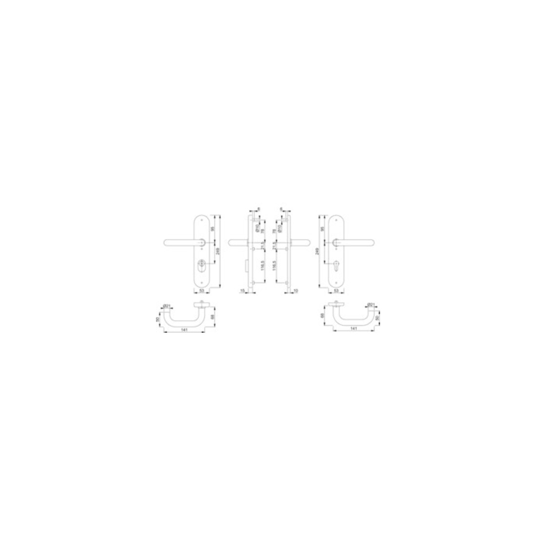 Hoppe Kit de protection Paris E138Z/3332ZA/3310 VA F69 92mm 67-72mm