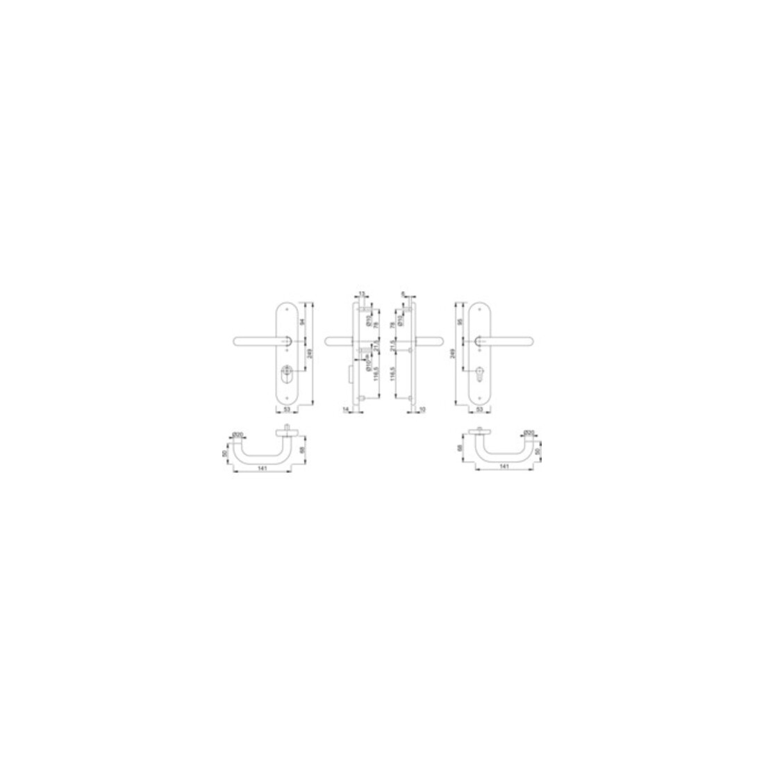 Hoppe Kit de protection Paris E138Z/3332ZA/3310 VA F69 92mm 67-72mm
