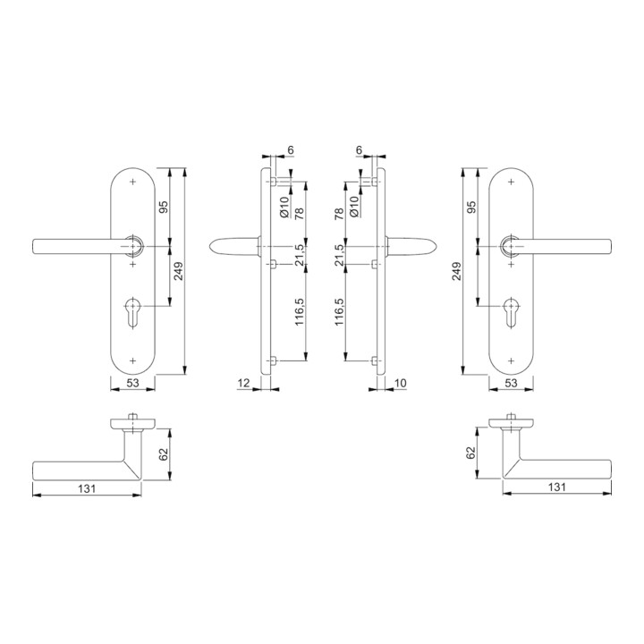 Hoppe Kit de protection Stock.E1140Z/3331/3310 VA F69 72mm 42-47mm