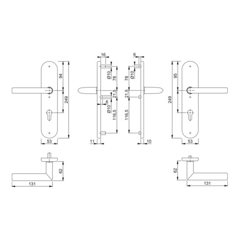 Hoppe Kit de protection Stock.E1140Z/3331/3310 VA F69 72mm 42-47mm