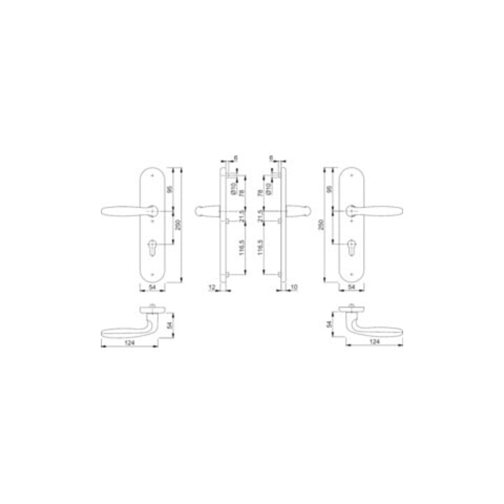Hoppe Kit de protection Vérone 1510/3331/3310 Alu.F1 72mm 42-47mm