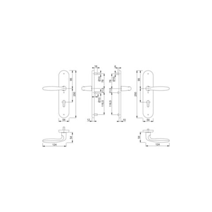 Hoppe Kit de protection Vérone 1510/3331/3310 Alu.F1 72mm 42-47mm