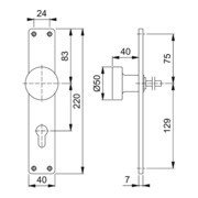 Hoppe Knopflangschild 58/202 Alu. F2 PZ-2