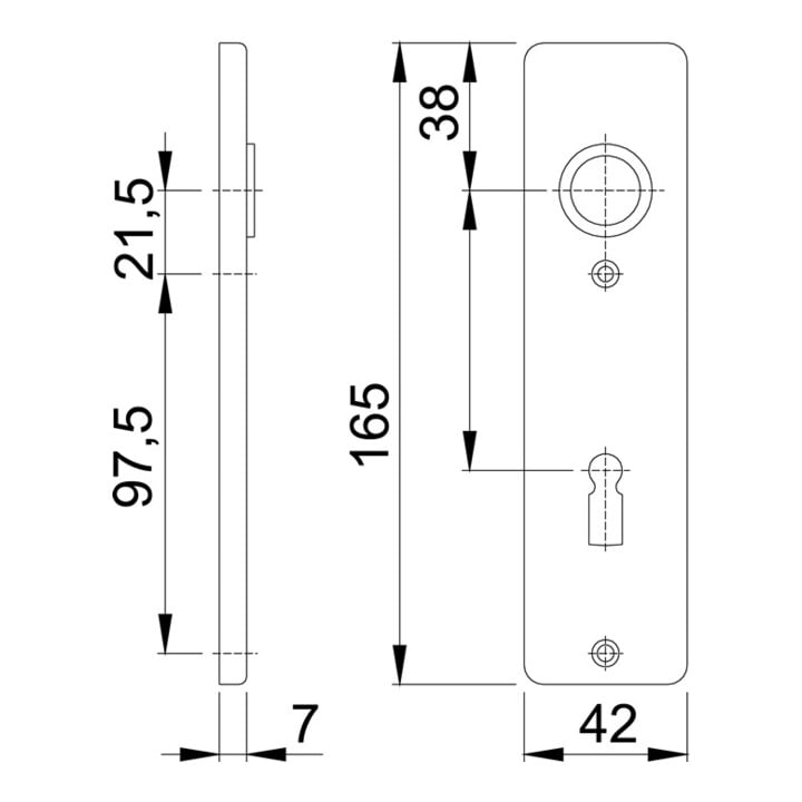 Hoppe Kurzschild-Paar 202KP Alu. F1 BB