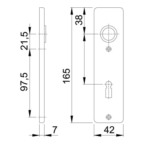 Hoppe Kurzschild-Paar 202KP Alu. F4 BB
