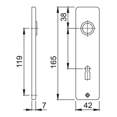 Hoppe Kurzschild-Paar 202KP/AP Alu. F2 BB