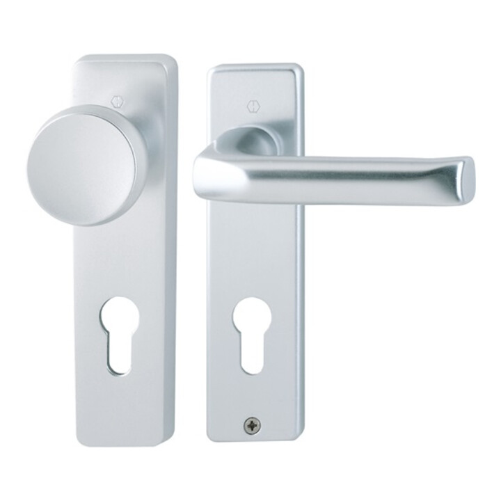 Hoppe Kurzschild-Wechselgarnitur London Aluminium