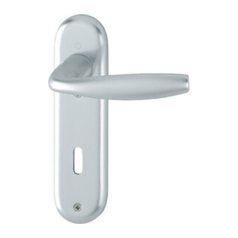 Hoppe Kurzschildgarnitur NY 1810/273KP Alu.F1 OB Drückergarnitur