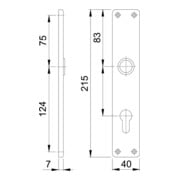 Hoppe Langschild-Paar 202SP F1/ naturf. F1 PZ 72mm-5