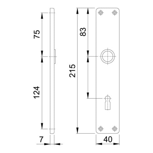 Hoppe Langschild-Paar 202SP F2/neusilberfarbig F2 BB 72mm