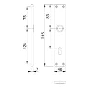Hoppe Langschild-Paar 202SP F4/bronzef. F4 Bad SK/OL 78mm-5