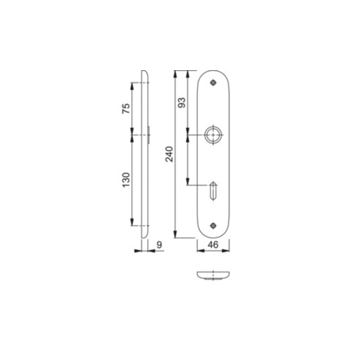 Hoppe Langschild-Paar 273P F1/naturf. F1 BB 72mm