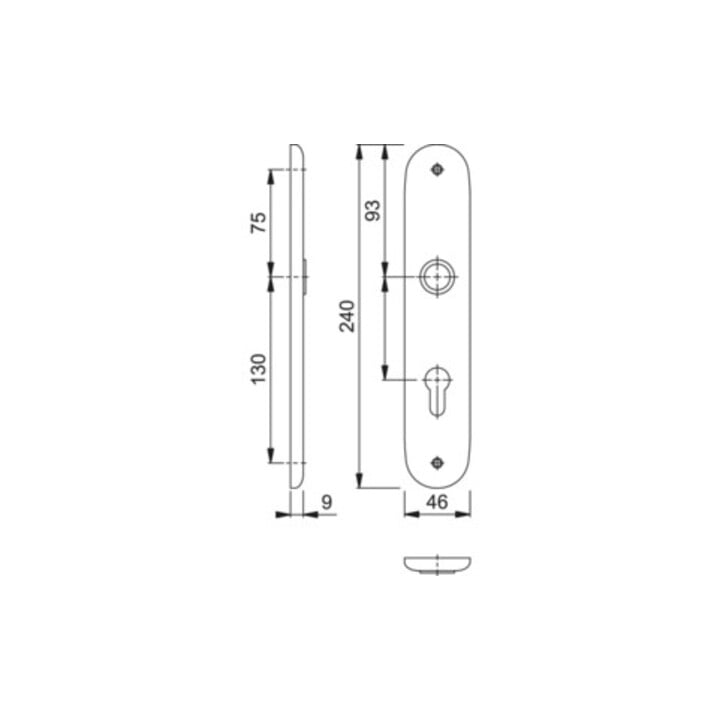 Hoppe Langschild-Paar 273P F1/naturf. F1 PZ 72mm