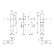 Hoppe Langschildgarnitur Almeria M166SN/2700 MS F71 Bad SK/OL 78mm DIN R-4