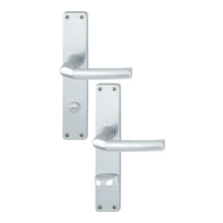 Hoppe Langschildgarnitur Birmingham 1117/202SP Alu. F1 Bad SK/OL 78mm DIN L/R