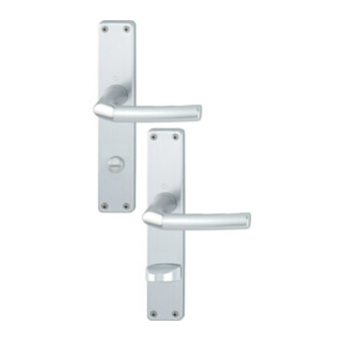 Hoppe Langschildgarnitur Birmingham 1117/202SP Alu. F1 Bad SK/OL 78mm DIN L/R