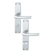 Hoppe Langschildgarnitur Birmingham 1117/202SP Alu. F1 Bad SK/OL 78mm DIN L/R