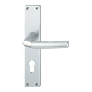 Hoppe Langschildgarnitur Birmingham 1117/202SP Alu. F1 PZ 72mm DIN L/R