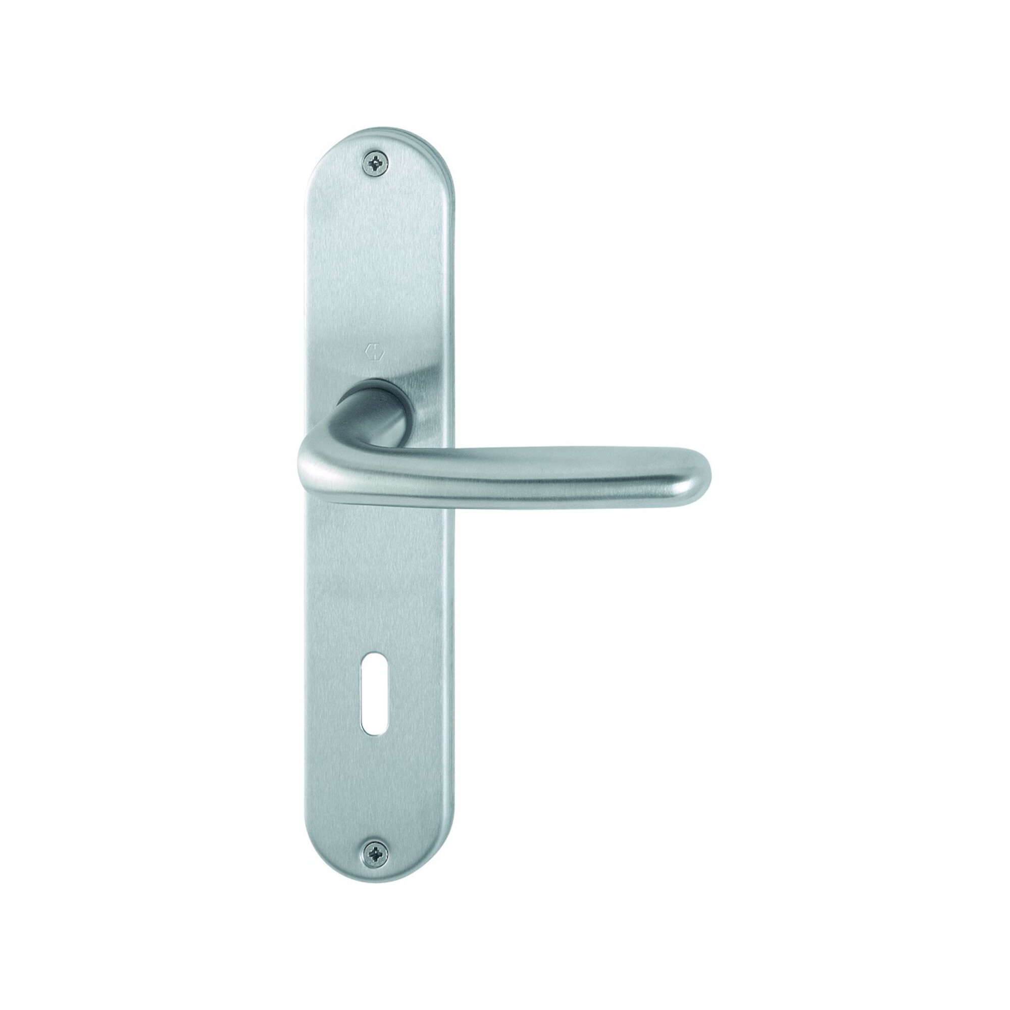 Hoppe Cardiff E1850Z/302 VA F69 OB Langschildgarnitur 72mm DIN L/R aus Edelstahl matt gebürstet mit Drücker/Rosette/Schild/Schließzylinder für