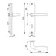 Hoppe Langschildgarnitur Cardiff E1850Z/302 VA F69 OB 72mm DIN L/R