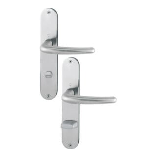 Hoppe Langschildgarnitur Denver E1310Z/302 VA F69 Bad SK/OL 78mm DIN L/R