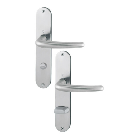 Hoppe Langschildgarnitur Denver E1310Z/302 VA F69 Bad SK/OL 78mm DIN L/R