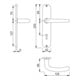 Hoppe Langschildgarnitur Denver E1310Z/302 VA F69 OB 72mm DIN L/R